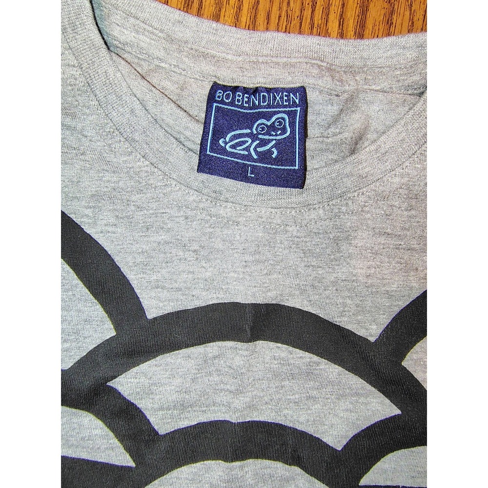 Bo Bendixen Men Large Gray Camel Graphic T-Shirt Danish Artist Cotton Tee - Picture 3 of 10